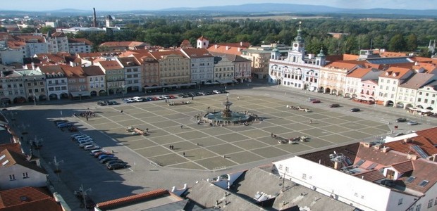 čtvercové náměstí v Českých Budějovicích
