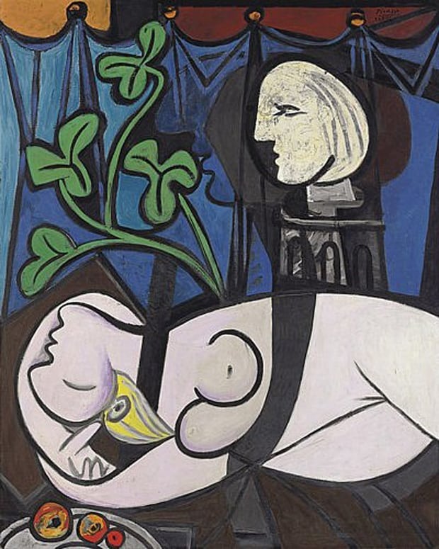 Pablo Picasso - nahá v sochařském ateliéru
