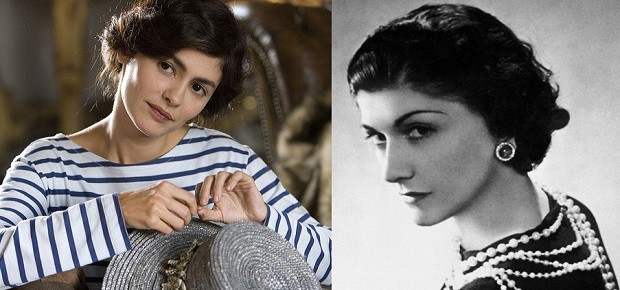 Herečka Audrey Tautou (vlevo) je skutečné Coco Chanel opravdu podobná. Filmy podle skutečnosti. 